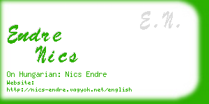 endre nics business card